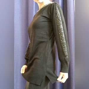 Long bedazzled sweater